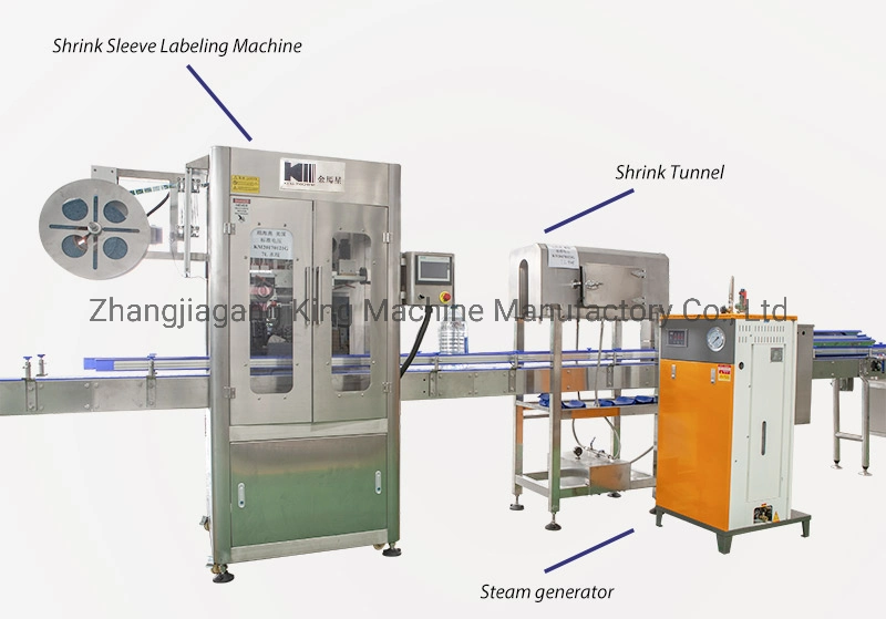 Automatic Plastic Beverage Juice CSD Carbonated Soft Energy Drinks Beer Can Pure Mineral Still Drink Soda Water Bottle PVC Label Shrink Sleeve Labeling Machine