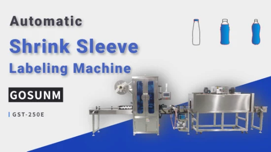 Gosunm Shrink Sleeve Machine Beer Can Shrink Sleeve Applicator Beverage Cup Oil PVC Bottle Automatic Shrink Sleeve Labeling Machine with Heat Tunnel