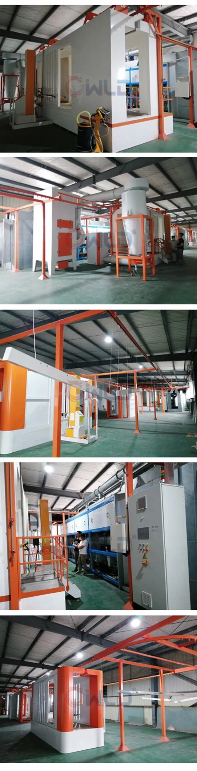 Wld Heavy Industry Metal Sheet MDF Painting Line Overhead Hanging Type Conveyor System Fully Automatic and Manual Electrostatic Powder Coating Line for Sale