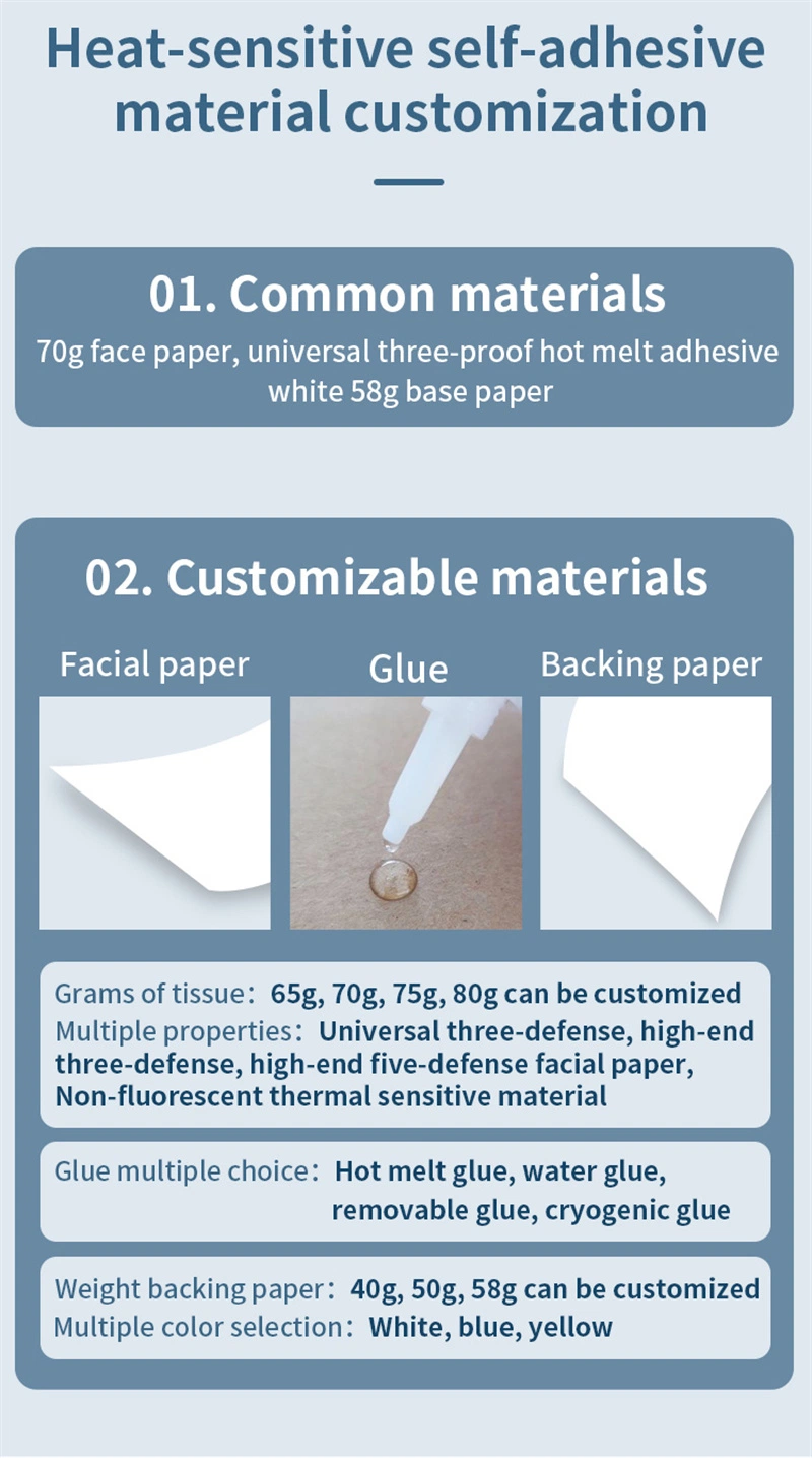 Premium BOPP Composite Materials Raw Thermal Transfer Adhesive Paper Self Adhesieve Label Rolls Blank Gloss Sticker Paper Adhesive Sticker Label Material