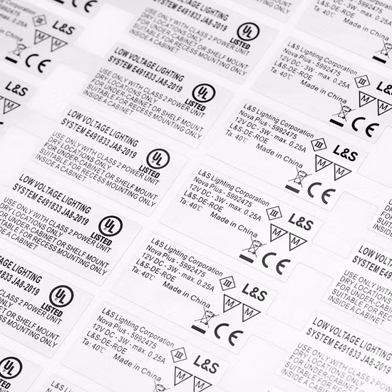 UL Label Sticker North American UL969 Authorized Certification High Temperature Resistance Label UL Certification Label